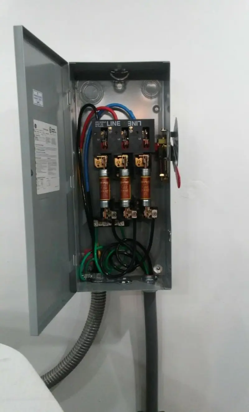 Three-phase disconnect switch installed for Electrical Wiring & Rewiring in Hudson